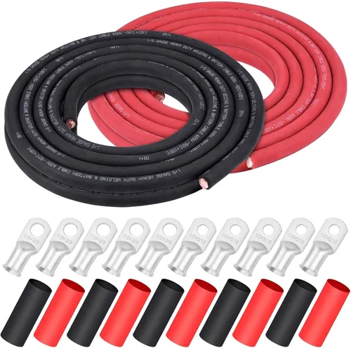 Vista 16 de iGreely Alambre Calibre 6 AWG 20 Pies Negro + 20 Pies Rojo Batería de Soldadura Cable Ultra Flexible de Cobre Puro + 5 pzs de Conectores de Terminal