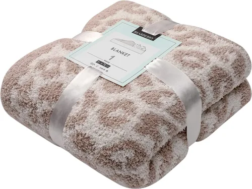 Vista 21 de bearberry Manta de Tiro Mullida de Punto de Leopardo, Manta de Microfibra Suave, Acogedora y Cálida para Sofá, Cama, Viajes (Leopardo, 51"x70")