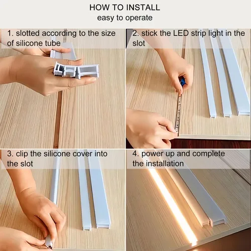 Vista 3 de JARBIH 16.4Ft/5M Silicone Led Channel System, Flexible Tube for DIY Neon Light, U Shape Tube for 5mm Strip Lights Installation, Suitable for
