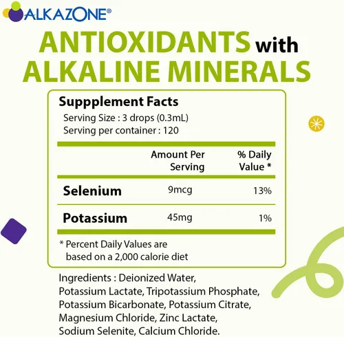 Vista 2 de Alkazone Equilibra tu pH, gotas minerales alcalinas antioxidantes, paquete individual de 1.25 onzas, portátil, produce 10 galones de agua alcalina
