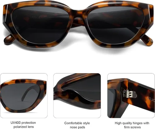 Vista 20 de SOJOS Gafas de sol polarizadas de ojo de gato lindo de moda para mujer Cateye SJ2237