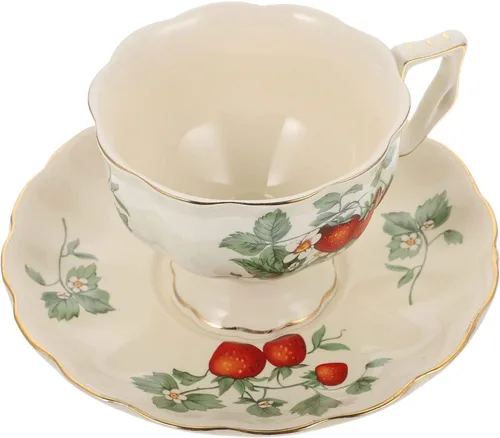 Vista 10 de Taza de té, tazas de café, taza de café, 1 juego de tazas de té y platillos de porcelana, tazas de té de porcelana de estilo europeo con platillo