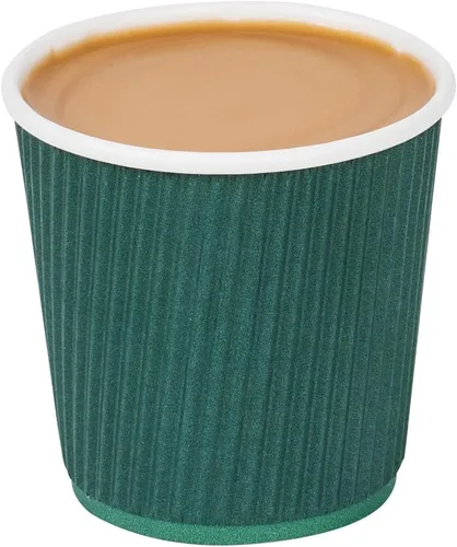 Vista 11 de Tazas para café de papel aislado, pared ondulada, kraft, 12 onzas - Caja de 25 unidades - tapas a juego: RWA0360B, RWA0360W, RWA0328LG, RWA0328GR