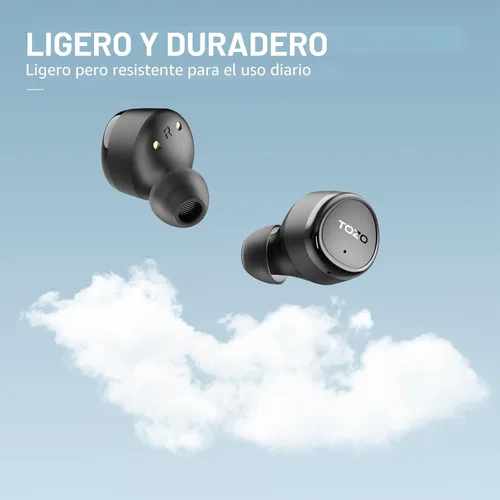 Vista 2 de TOZO - Auriculares inalámbricos Bluetooth 5.3 ergonómicos y ligeros 30H Playtime, 32 EQs via APP, Built in Mic for Clear Calls, Premium Stereo