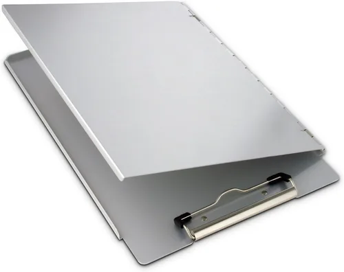 Vista 4 de Saunders - Portapapeles de aluminio reciclado con cubierta de privacidad - Tamaño carta – 22017., Aluminio, gris