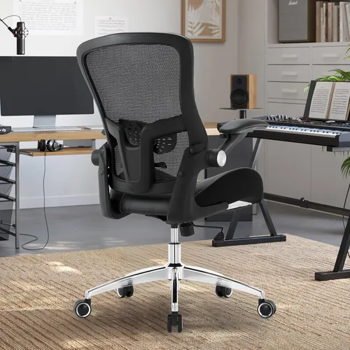 Vista 2 de Silla de oficina grande y alta de 400 libras, silla de escritorio ergonómica con cojín ancho de espuma de modelado 3D, silla de computadora