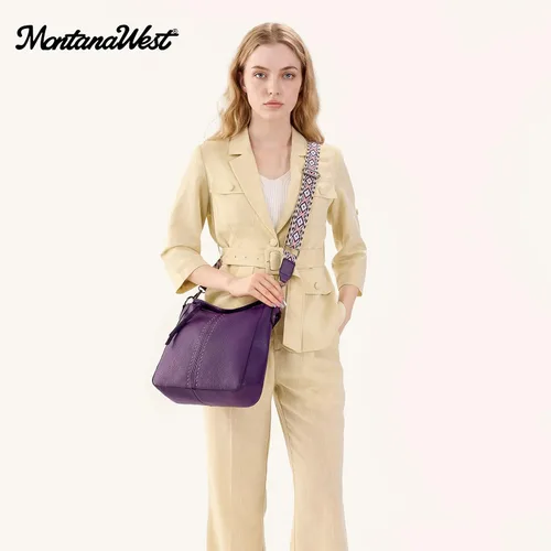 Vista 3 de Montana West - Bolsas hobo medianas para mujer, con asa superior, bandolera, bolso cruzado, bolsa de mano tipo cubo