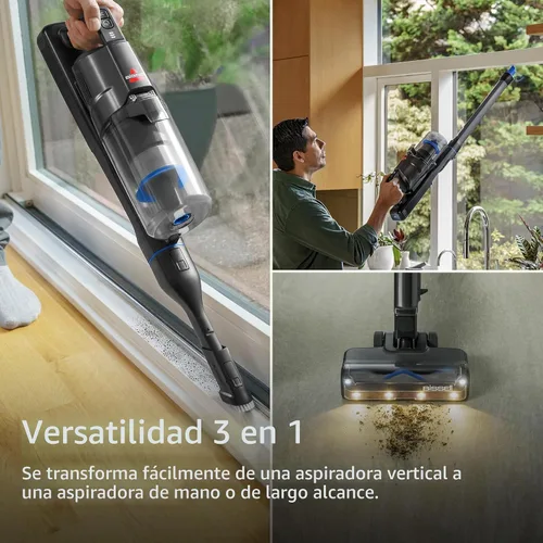Vista 5 de Bissell PowerClean FurGuard 280W Aspiradora inalámbrica que se mantiene en pie con cepillo autolimpiante, succión fuerte, batería extraíble, montaje