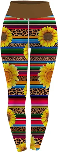Vista 2 de Pantalones de yoga estampados para mujer, pantalones de entrenamiento de cintura alta, pantalones deportivos para correr, pantalones deportivos