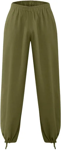 Vista 4 de Pantalones de algodón y lino para hombre, con estampado solar, estilo hippy, estilo retro, clásico, ligero, para yoga