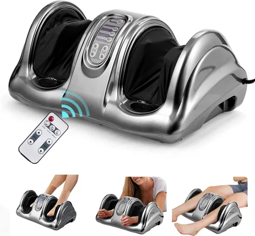 Vista 10 de WELLHUT Máquina masajeadora de pies Shiatsu, masajeador de pies y pantorrillas para tobillo, brazo de pierna de pantorrilla, rodillo de amasado Negro