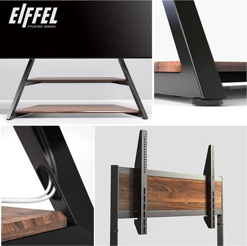 Vista 3 de FITUEYES Soporte esquinero para TV de 75 a 100 pulgadas con gabinete multimedia AV de 4 niveles, soporte de TV de piso con estantes esquineros