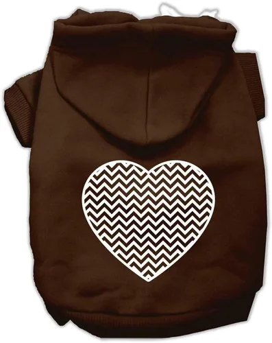 Vista 5 de Pet Dog & Cat - Sudadera con capucha serigrafiada, "Chevron Heart", color azul bebé, LG (10-14 libras)