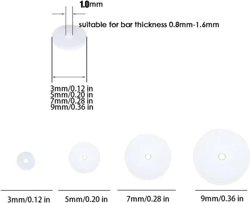 Vista 2 de Bloomfall Disco de perforación transparente para tratamiento de perforación de nariz, aretes de silicona para almohadillas curativas de queloides