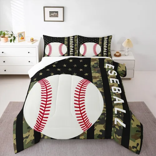 Vista 30 de Feelyou Juego de edredón de baloncesto para niñas y niños, juego de ropa de cama con juegos de pelota, decoración de habitación, regalo para amantes