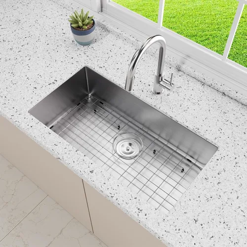 Vista 3 de Kitchen Sink Grid and Sink Protectors 25-1/8" X 12-1/2" Rear Drain Stainless Steel Sink Grids for Bottom of Kitchen Sinks