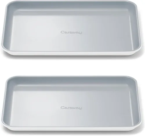 Vista 22 de Caraway Bandeja pequeña de cerámica antiadherente para hornear (9 x 13 pulgadas), no tóxica, sin PTFE ni PFOA, apta para horno, núcleo de acero Negro
