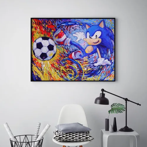 Vista 2 de Uhomate Pósteres de videojuegos Vincent Van Gogh Noche estrellada pósteres para el hogar, lienzo para pared, decoración de guardería, sala de estar