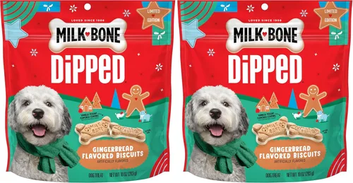 Vista 9 de Milk-Bone Galletas para perros con sabor a jengibre sumergidas, sabor artificial, 10 oz Bolsa