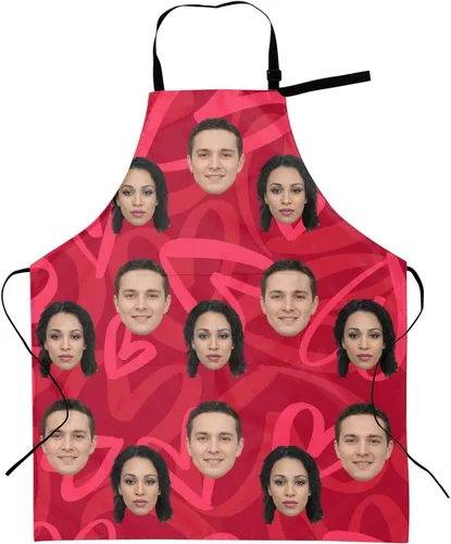 Vista 17 de Delantal personalizado para mujeres y hombres, delantal de cocina personalizado con bolsillos, delantales de chef personalizados
