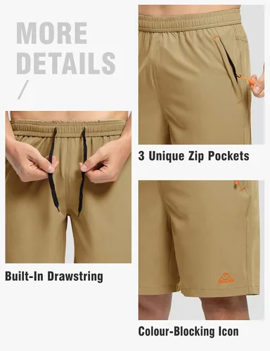 Vista 4 de TBMPOY Pantalones cortos de senderismo para hombre de 7 pulgadas, de secado rápido, atléticos, gimnasio, deportes al aire libre, entrenamiento