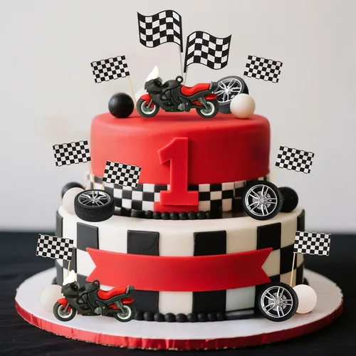 Vista 3 de LaVenty Decoraciones de fiesta de motocross, decoración de tartas de motocicleta, hombre, cumpleaños, para motocross, decoración de baby shower