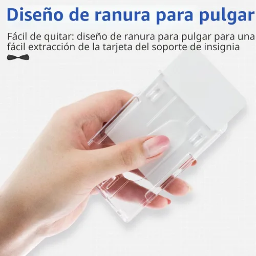 Vista 4 de Teskyer Paquete de 2 soportes retráctiles, carrete de tarjetas de identificación resistente con capacidad de carga de 6.7 onzas, soportes rígidos