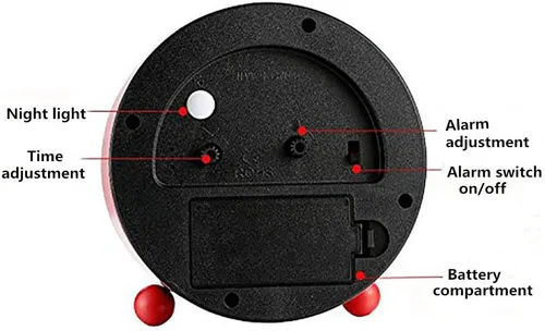 Vista 6 de Reloj despertador analógico, reloj de escritorio pequeño fácil de configurar, sin tictac, con luz nocturna, despertador súper silencioso alimentado