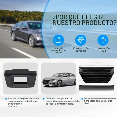 Vista 3 de NOVAPARTS Cubierta de radar de ondas milimétricas con sensor de distancia de parachoques delantero para Honda Accord 2018-2022 36809TVAA12, base