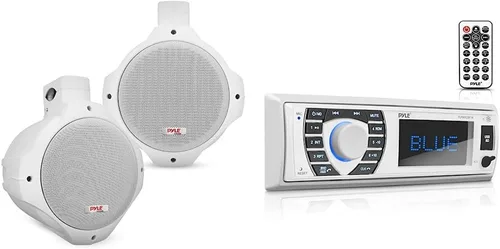 Vista 8 de Pyle Altavoces de torre de wakeboard marinos impermeables – 6.5 pulgadas – 1 par – PLMRW65 (blanco) & Amplificador marino Hydra – Amplificador
