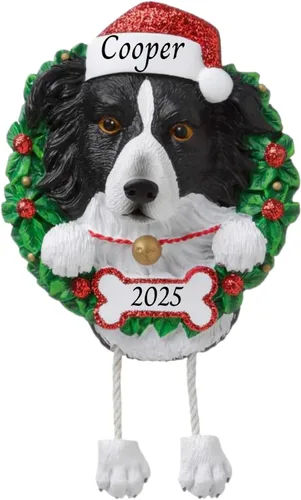 Vista 30 de Adornos personalizados para árbol de Navidad 2024 para mascotas – Razas de perros Beagle – Adorno personalizado de Feliz Navidad – Recuerdo