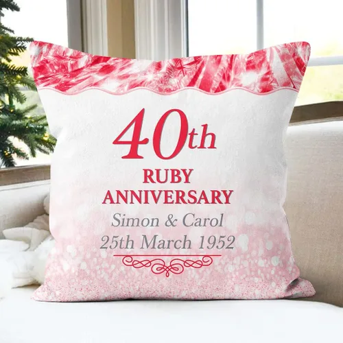 Vista 3 de Almohada cuadrada personalizada para esposo esposa de pareja amante, regalos únicos para aniversario, 40 aniversario, boda, aniversario, nombre
