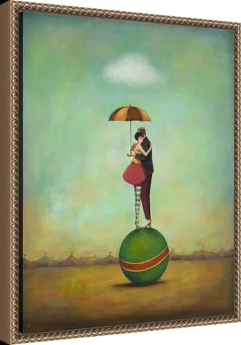Vista 2 de Amanti Art Lienzo enmarcado para pared, 20 x 16 pulgadas, romance de circo, por Duy Huynh, lienzo enmarcado para pared, obras de entretenimiento