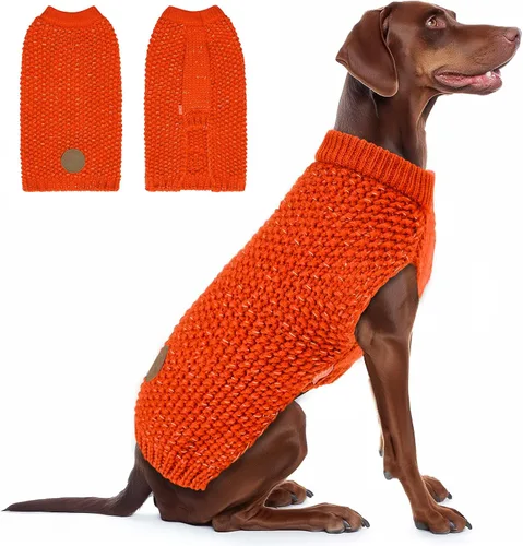 Vista 15 de KYEESE Suéter para Perro con Agujero para Correa para Perros Pequeños Machos Suéter Cálido con Hilo Reflectante Tejido Suave Ropa para Perros Machos