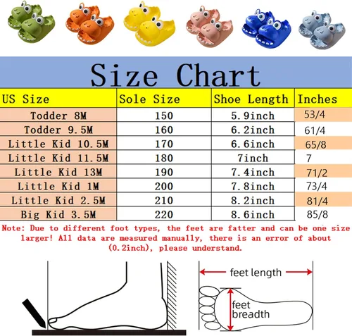 Vista 7 de JOYEAR Dinosaur Slippers with Children's Summer Sandals, Beach Swimming Pool Non-slip Water Shoes, Indoor and Outdoor Cute Big Mouth Light Slippers