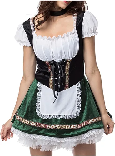 Vista 8 de Oktoberfest - Vestido de carnaval con hombros descubiertos, para mujer