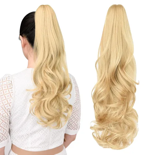 Vista 43 de extensión de cola de caballo, extensión de pelo con pinza de 12" cola de caballo rizada corta Extensión de pelo sintético de aspecto natural