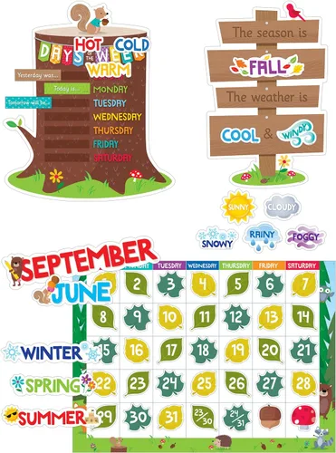 Vista 11 de Creative Teaching Press Bold & Bright - Juego de calendario, tablón de anuncios CTP y exhibición para el aula, 67 piezas