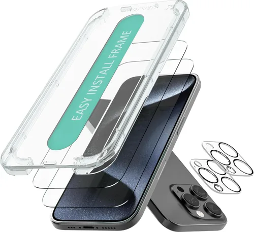 Vista 25 de Smartish® Protector de pantalla de privacidad para iPhone 17 + Cubiertas para lentes de cámara - Tuff Sheet - Paquete de 2 vidrio templado