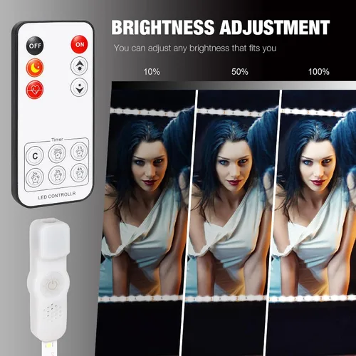 Vista 4 de Kit de Luces LED para Espejo de Tocador, 13 pies/4M 240 LEDs Luz de Espejo de Tocador de Maquillaje para Juego de Mesa de Tocador de Maquillaje