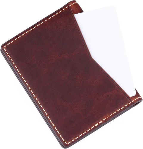 Vista 3 de LETHNIC - Tarjetero de cuero hecho a mano para mujer