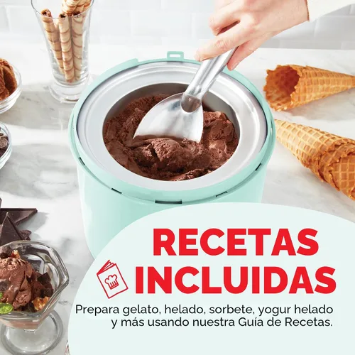 Vista 6 de Dash Deluxe Fabricante de Helado y Gelato - Fabricante de Postres Caseros con Batido de Un Toque - Diseño Ahorrador de Espacio y Fácil de Limpiar