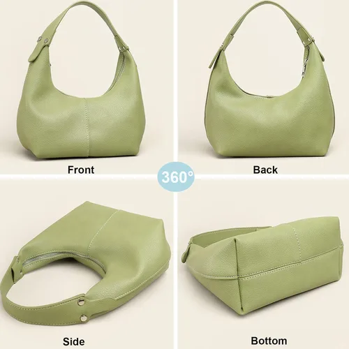 Vista 2 de NIUEIMEE ZHOU Bolsos Hobo para mujer, estilo retro, de cuero vegano, bolso de mano