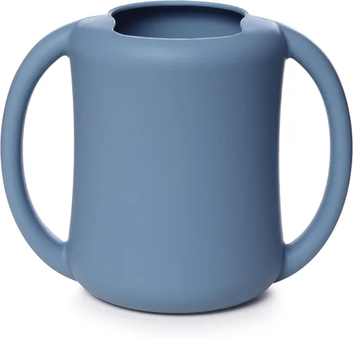Vista 7 de PrimaStella Taza de entrenamiento de silicona para bebés y niños pequeños con asas (coral)