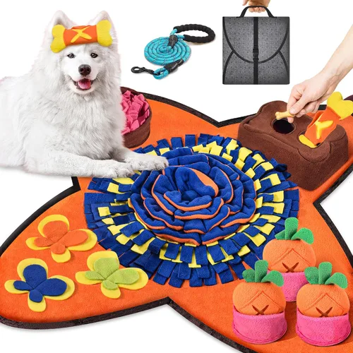 Vista 7 de Alfombrilla grande de olfateo de 32 x 20 para perros, juguete de Azul
