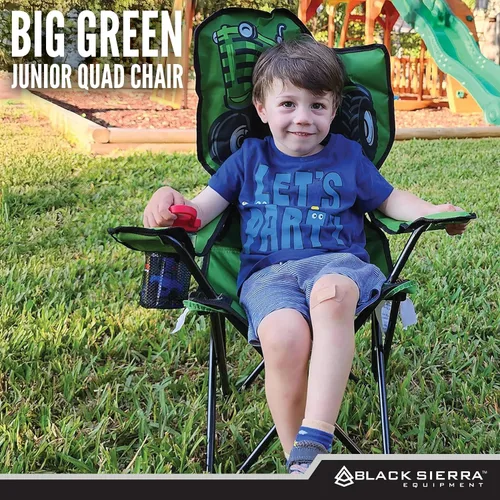 Vista 8 de Black Sierra Silla de campamento para niños, asiento plegable para niños que soporta 150 libras, silla de césped portátil para exteriores, incluye