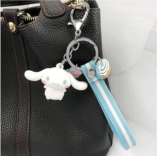 Vista 7 de Bonito llavero para niñas llavero Kuromi llavero de anime accesorios Kuromi llaveros de regalo para niñas bolso de mano dijes de coche