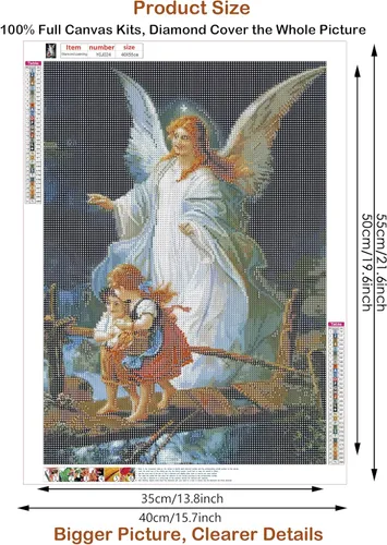 Vista 2 de JesMolla Kits de Pintura de Arte de Diamantes 5D DIY para Adultos, Tamaño Grande Taladro Completo Artes de Diamantes con Pedrería Pegada, Pintura