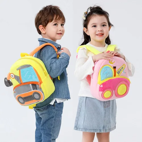 Vista 2 de Mochila para niños y niñas, bonita bolsa de felpa suave para niños pequeños de dibujos animados de animales pequeños, mini mochila pequeña