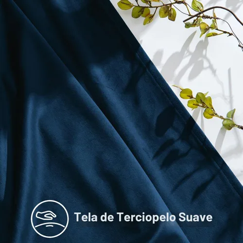 Vista 6 de MIULEE Cortinas opacas plisadas de terciopelo azul marino, 40 x 96 pulgadas